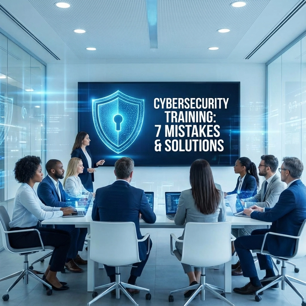 Image of an employee doing workplace Cyber Security Training on a computer in Solihull